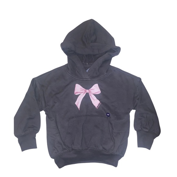 Abercrombie & Fitch Other - Abercrombie Kids Girls Grey Pink Bow Graphic Hoodie Sweatshirt Size 5/6 NEW